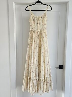 Vtg 70s Shamash & Yofi Prairie Maxi Dress - Gunne Sax Style Size 11 Cottagecore